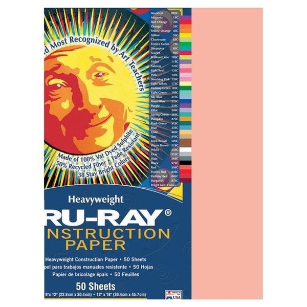 Tru-Ray Tru-Ray 054090 Construction Paper 12 x 18 In. Salmon; Pack Of 50 54090